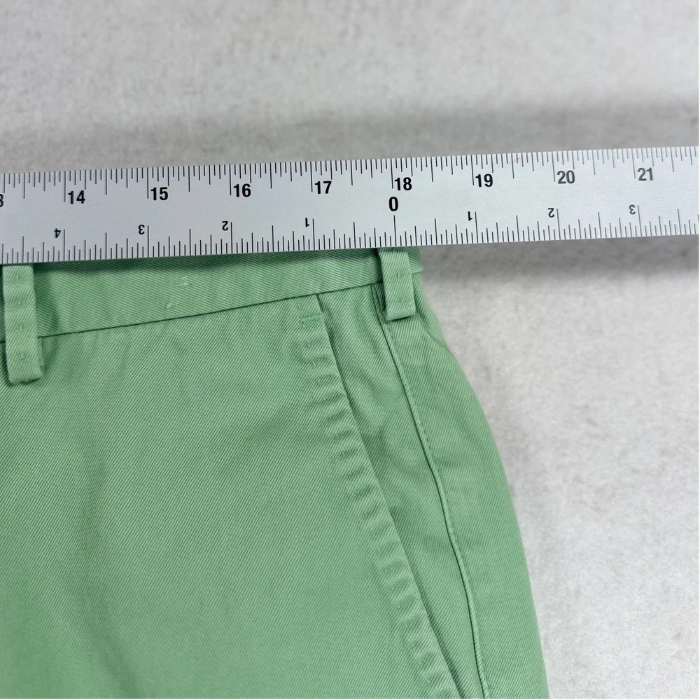 Peter Millar Mens Sage Green Flat Front Chino Pants 36 Cuffed Straight Leg